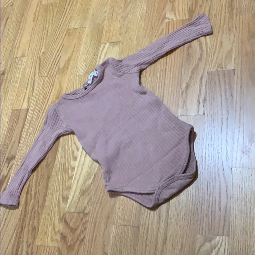 Gorgeous fit. Mauve rubbed baby girl bodysuit